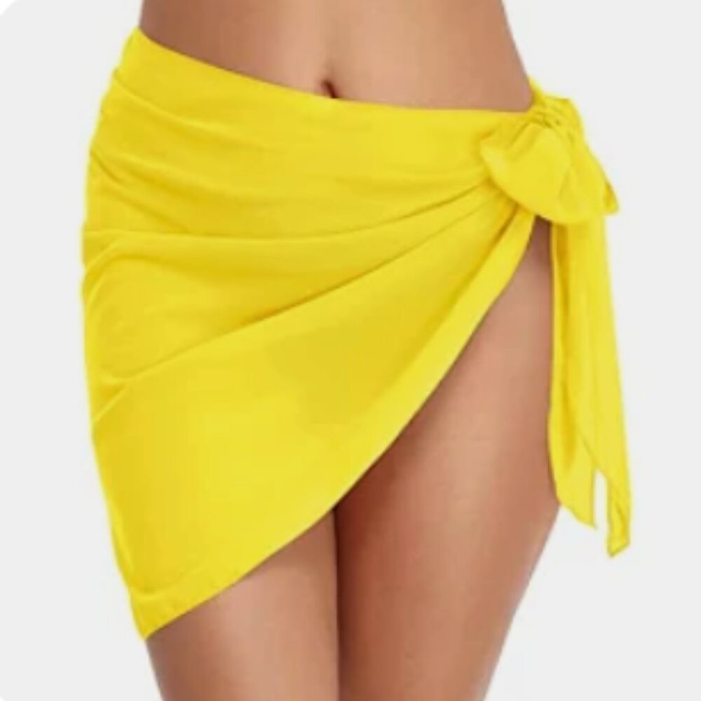 Never used short pareo/wrap coverup lycra yellow Ralph Lauren/Polo brand.